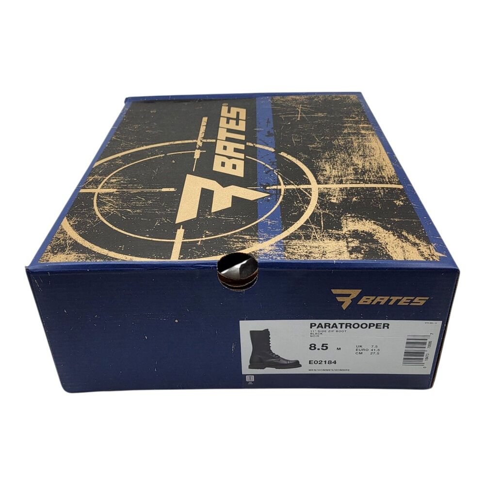 Bates Men's Paratrooper Combat Jump Boots Leather Black EO2184 Size Mens 8.5 - Picture 8 of 9